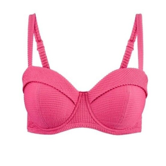 NWT Adore Me Rachelle Women's Hot Pink Bikini Top Plus  Size 40G - Picture 2 of 8